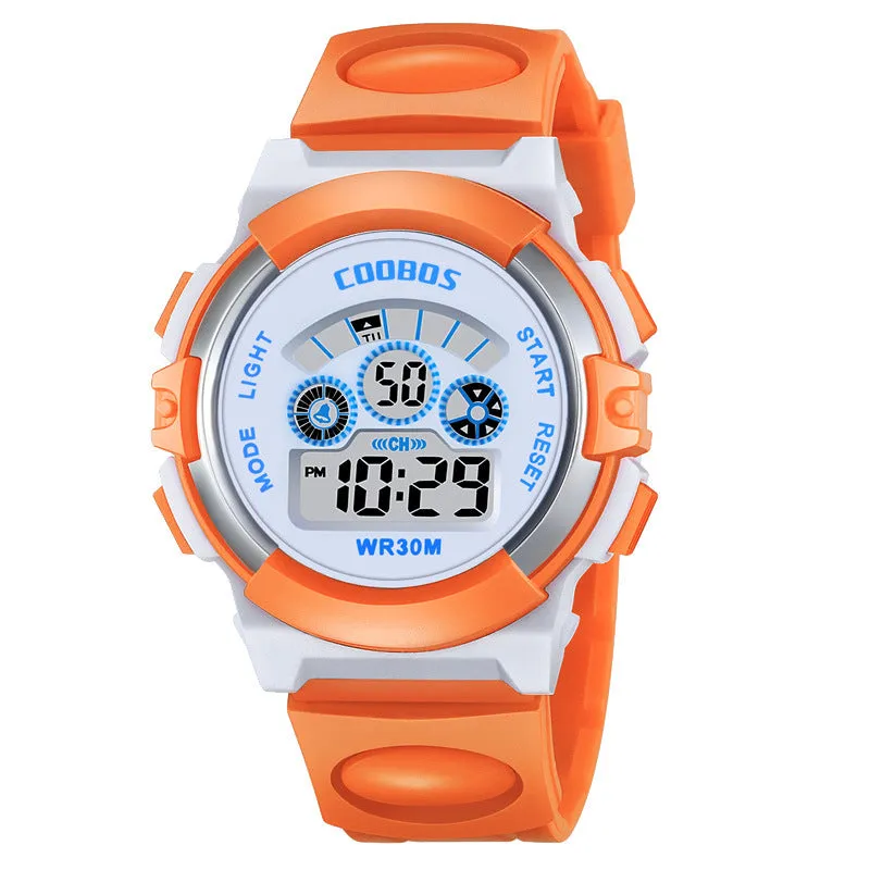 Watch Korean Fashion Electronic Watch Luminous Boys and Girls Multi-Functional Waterproof Student Sport Watch