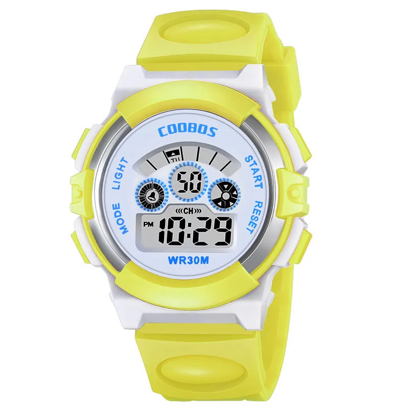 Watch Korean Fashion Electronic Watch Luminous Boys and Girls Multi-Functional Waterproof Student Sport Watch