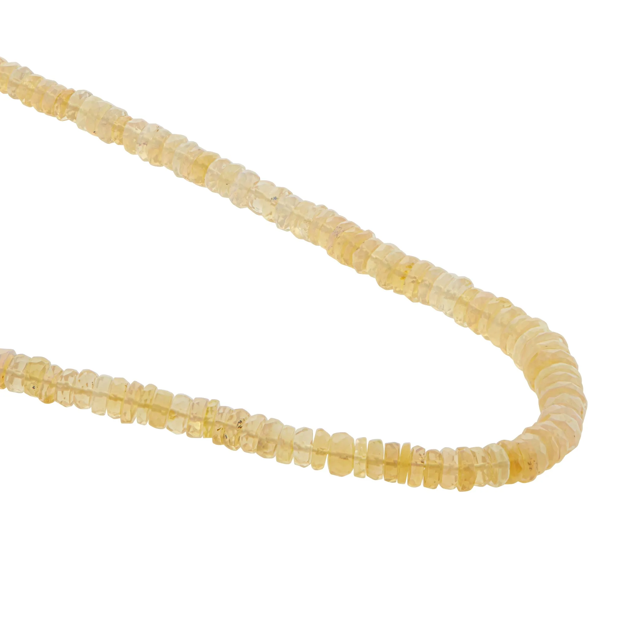 White Faceted Rondel Opal Beaded Necklace 209 (40cm)