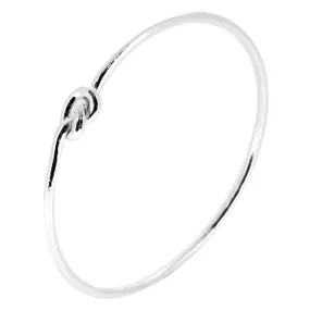 Women's 925 Sterling Silver Love Knot Bangle Bracelet