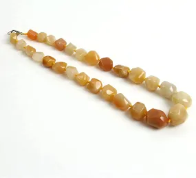 Women's Chunky Statement Yellow Jade Beaded Necklace