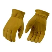 Xelement XG37545 Men's Yellow Lined Full Grain Deerskin Gloves