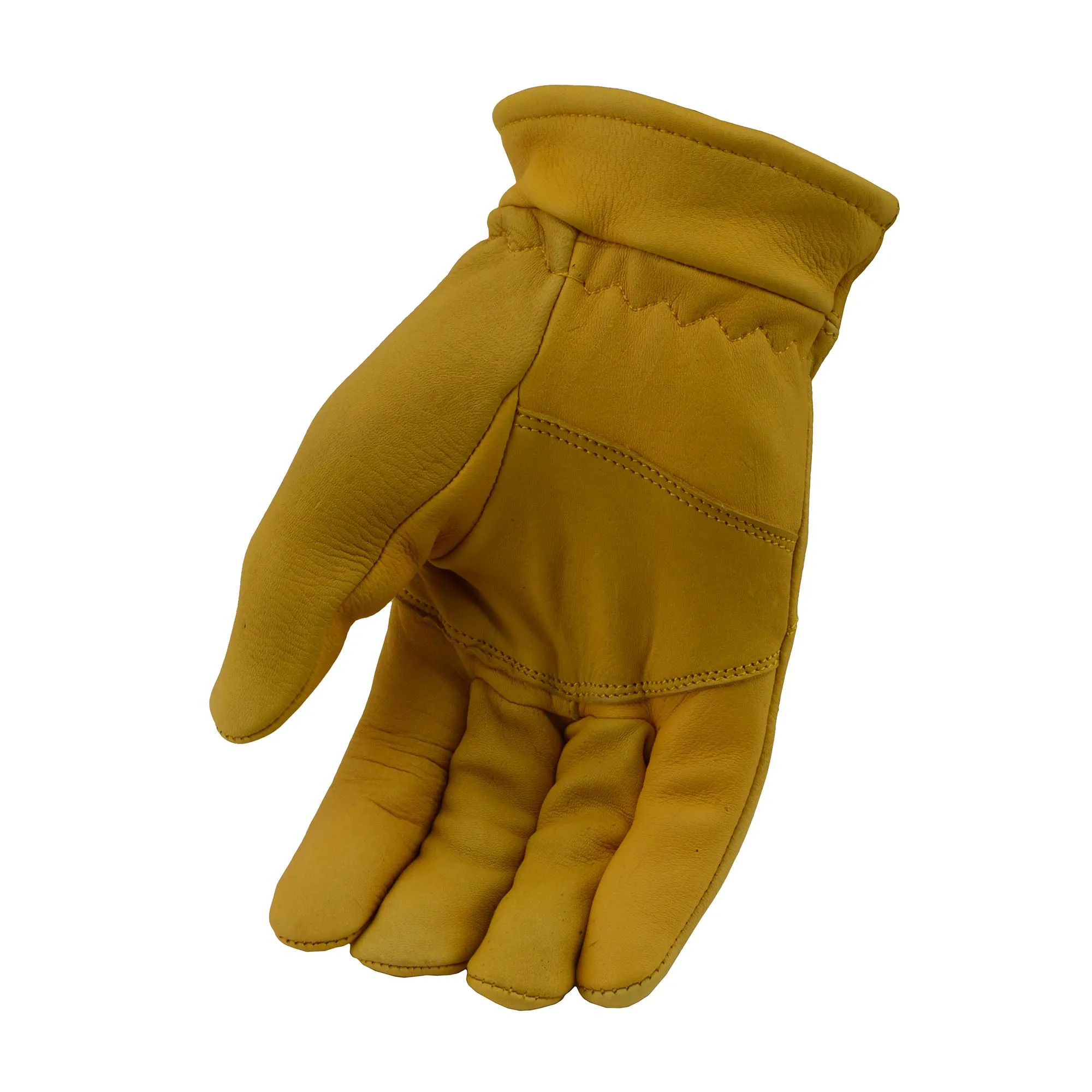 Xelement XG37545 Men's Yellow Lined Full Grain Deerskin Gloves