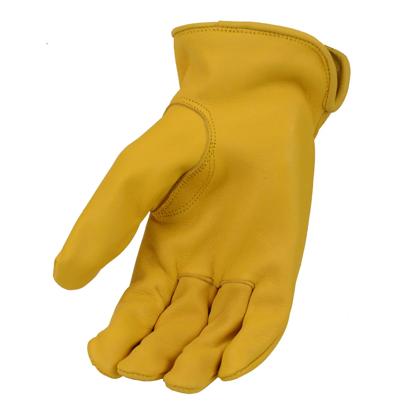 Xelement XG37550 Men's Yellow Unlined Full Grain Deerskin Gloves