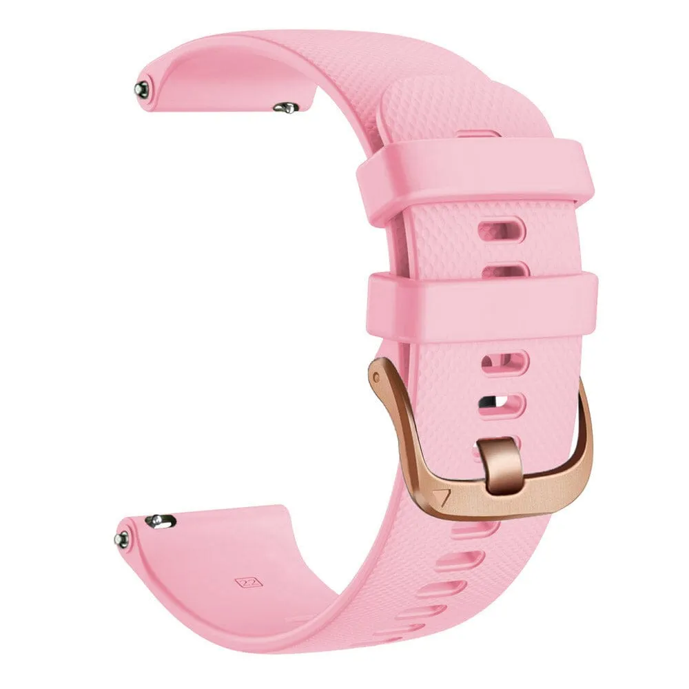 Xiaomi Mi Watch & Mi Watch S1 Active compatible Silicone Watch Straps with Rose Gold Buckles