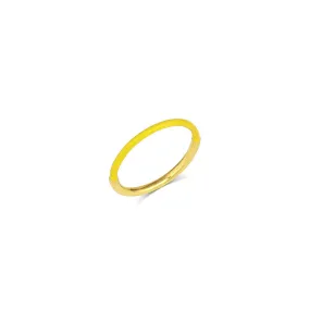 Yellow Half Enamel Ring Size 6